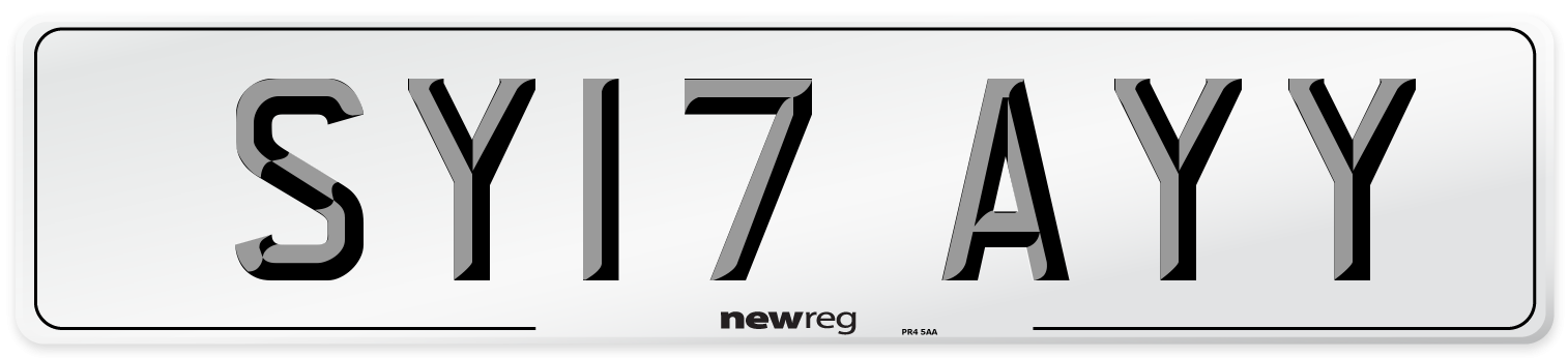 SY17 AYY Number Plate from New Reg